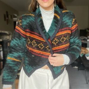 Vintage western fuzzy sweater / blazer